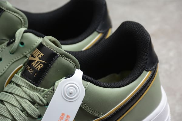 Tênis Nike Air Force 1 o Double Swoosh Olive Gold Black
