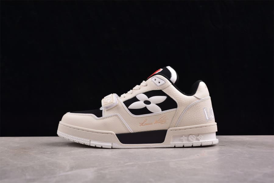 Tênis Louis Vuitton Trainer Black White Cream