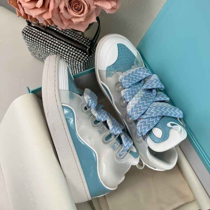 Tênis Lanvin Curb White Light Blue