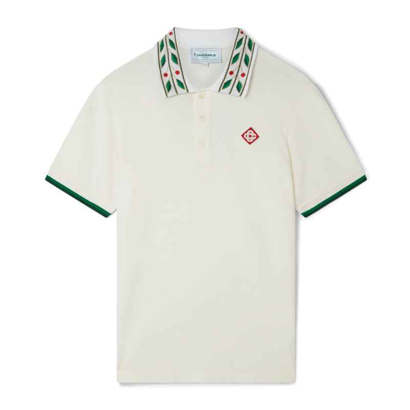 Camiseta Polo Casablanca Classic Laurel Branca