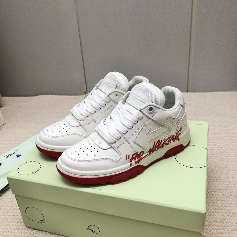 Tênis Off-White Out of Office Low For Walking White Red