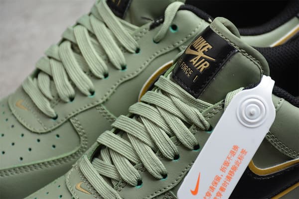 Tênis Nike Air Force 1 o Double Swoosh Olive Gold Black