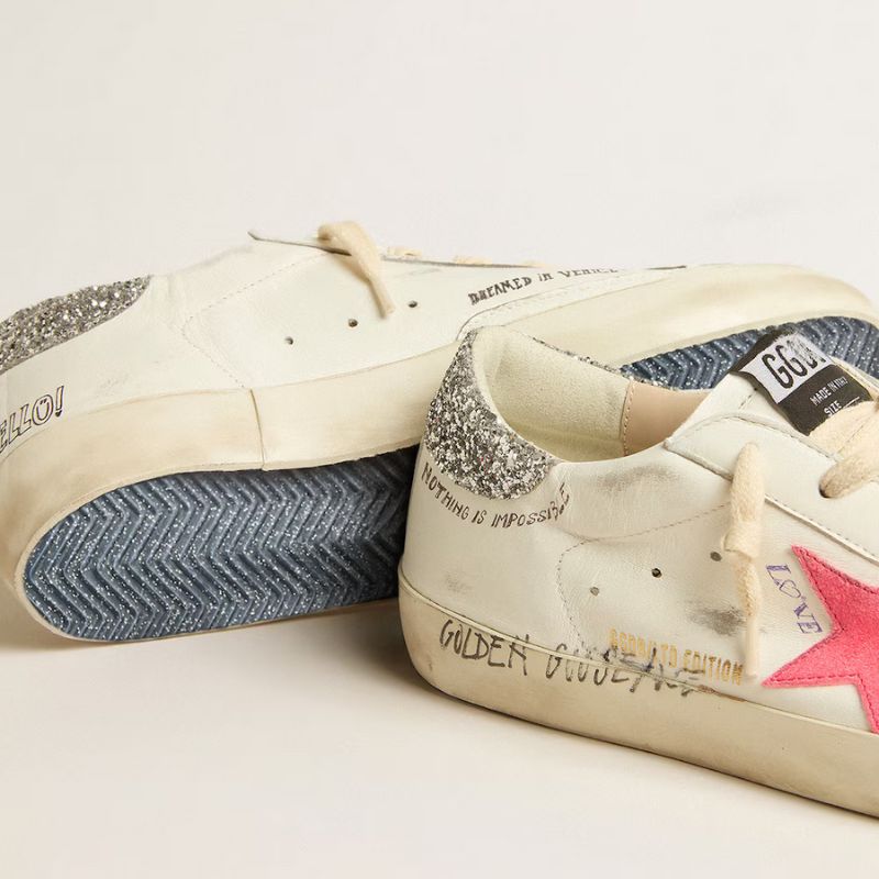 Tênis Golden Goose LTD Super-Star White Pink