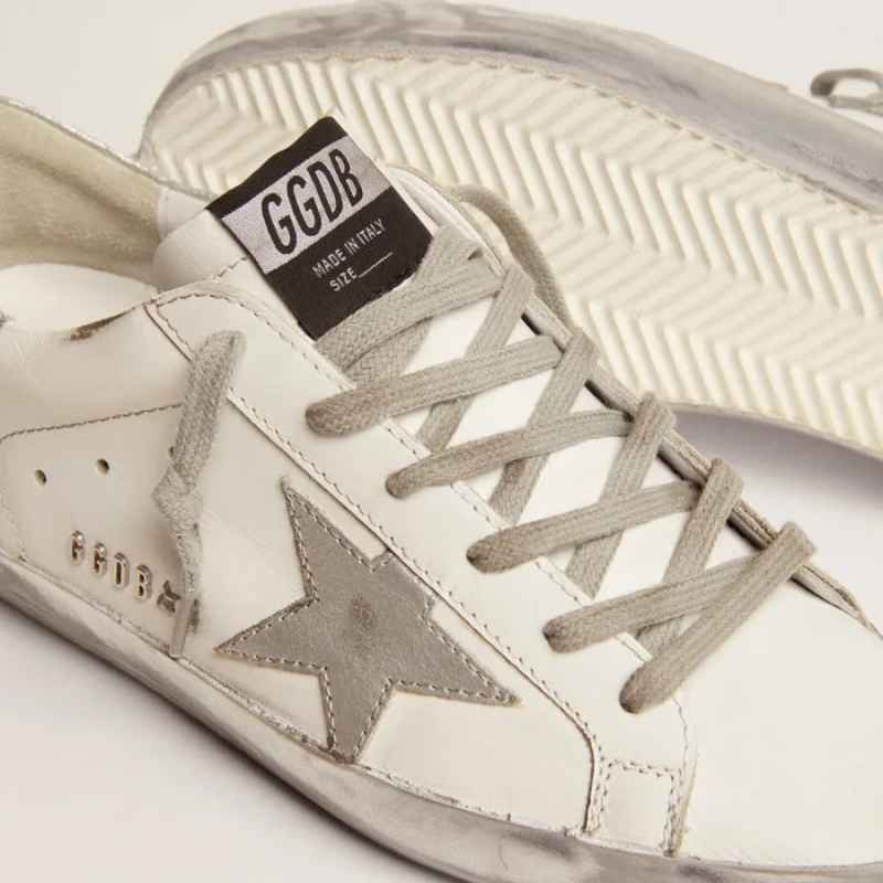 Tênis Golden Goose Super-Star White Silver