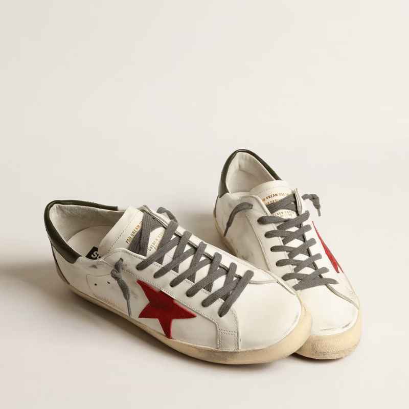 Tênis Golden Goose Super-Star White Red