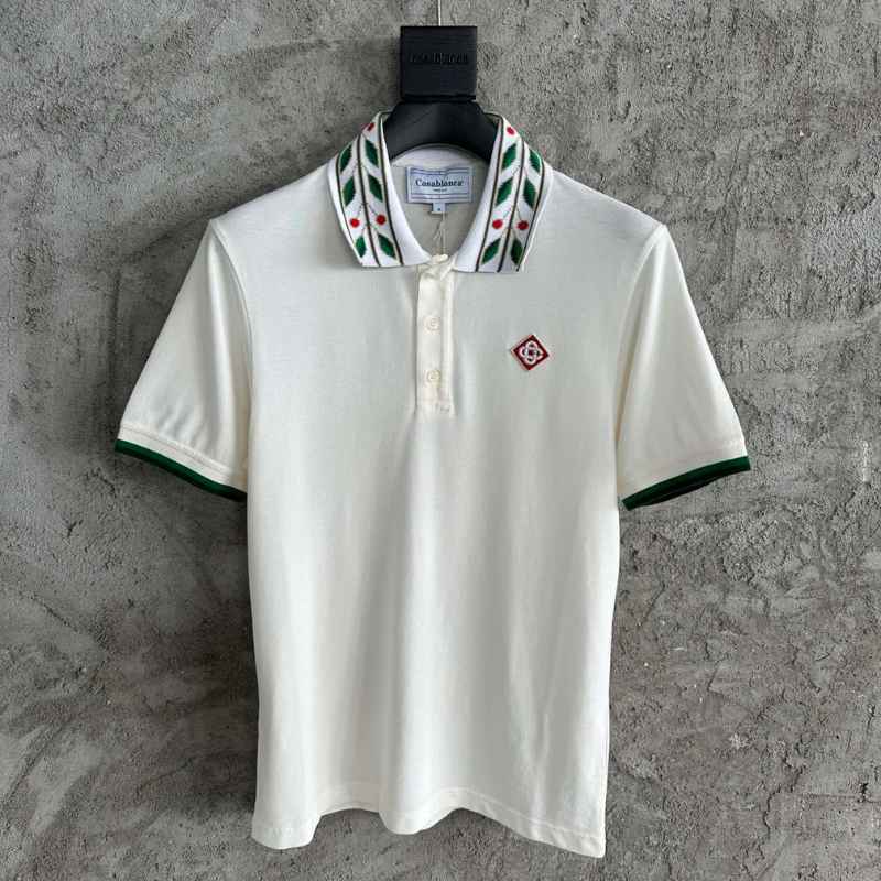 Camiseta Polo Casablanca Classic Laurel Branca