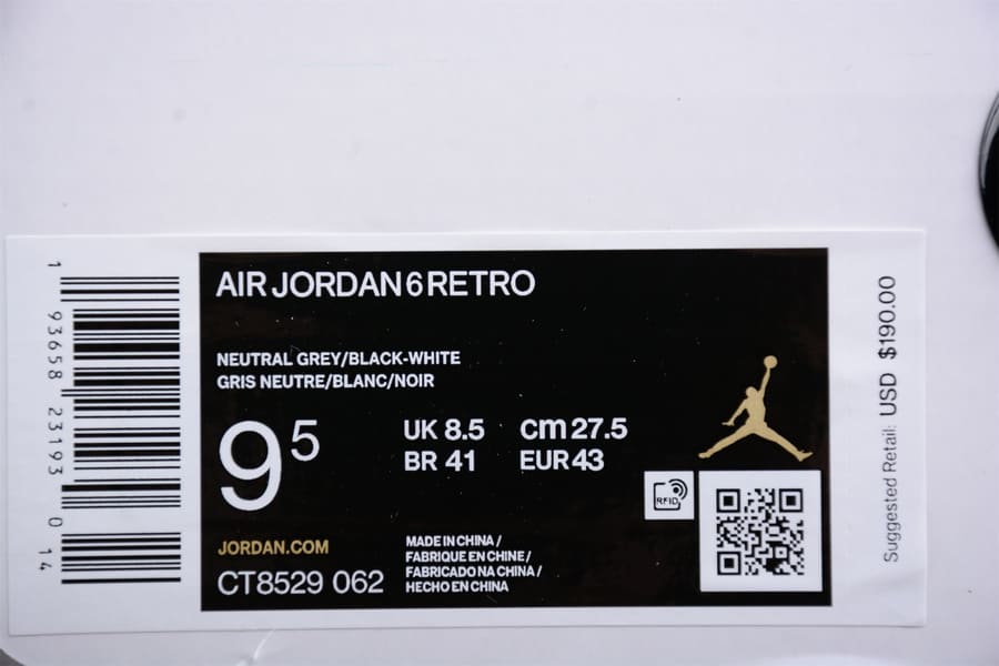 Tênis Air Jordan 6 Retro Hare
