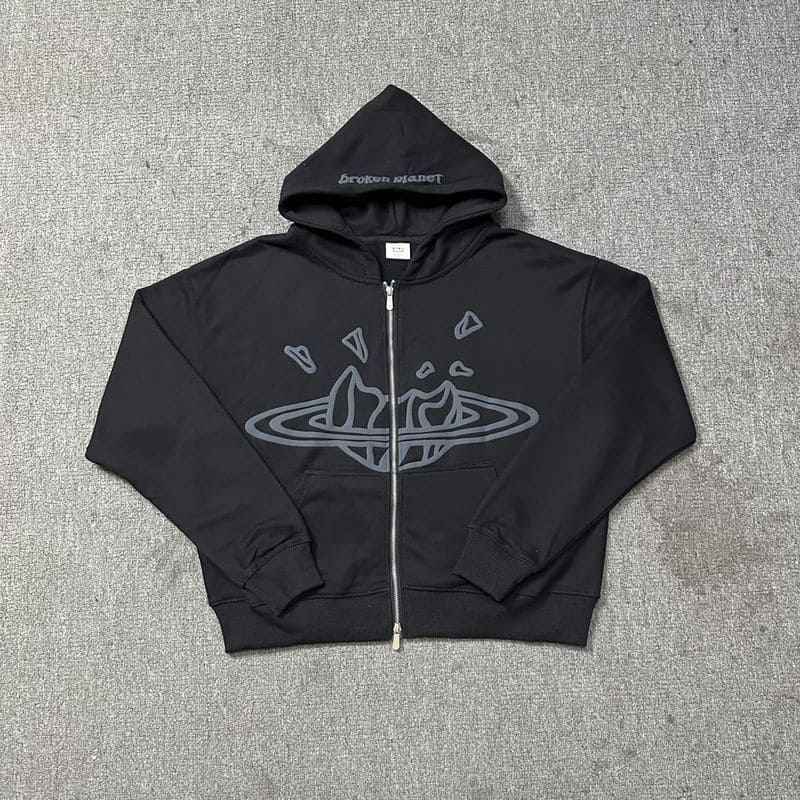 Moletom Broken Planet Zip Up Black
