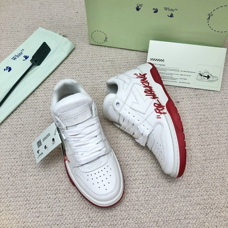 Tênis Off-White Out of Office Low For Walking White Red