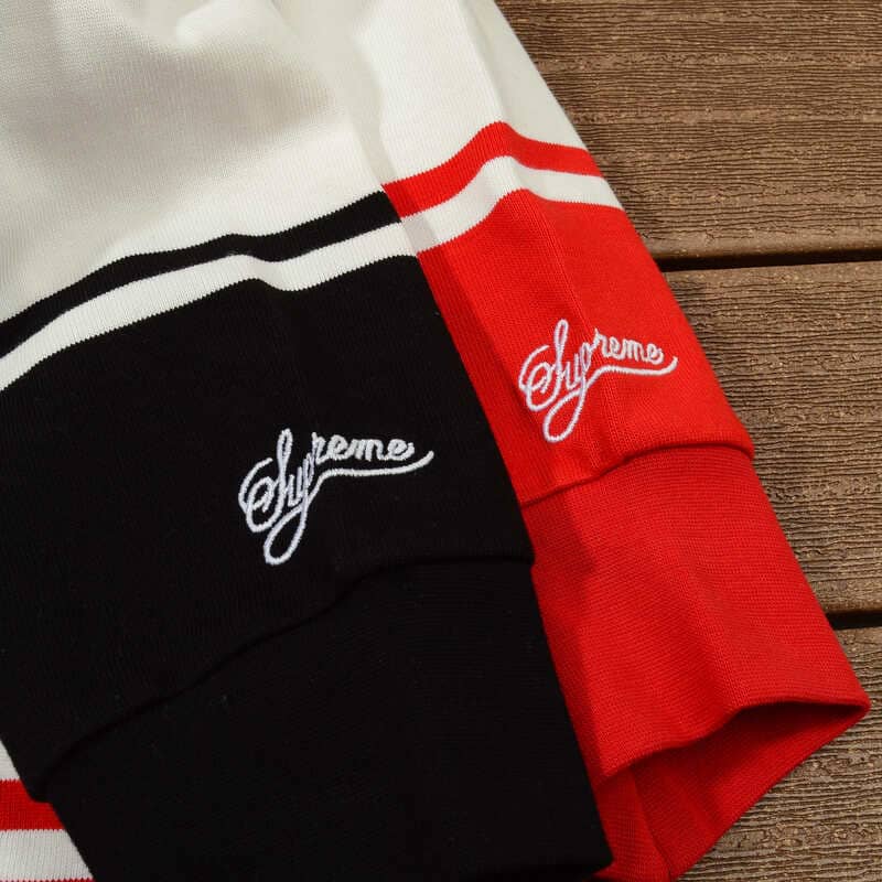 Camisa Nike x Supreme Stripe Rugby Vermelha/Branca