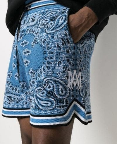 Shorts Amiri Bandana Crochet Basketball Blue
