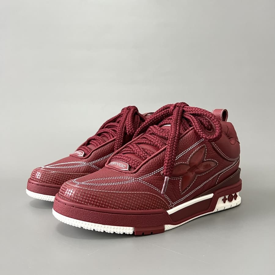 Tênis Louis Vuitton LV Skate Sneaker Bordeaux Red