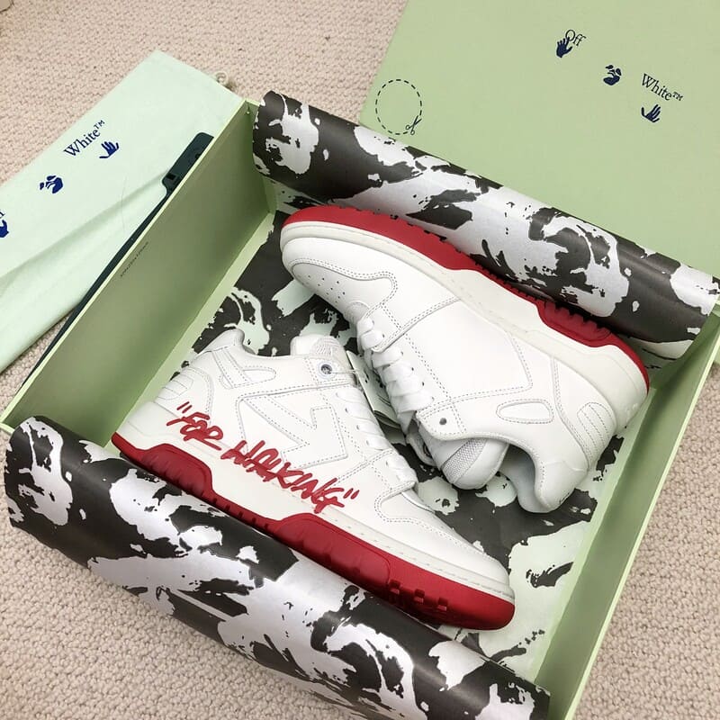 Tênis Off-White Out of Office Low For Walking White Red