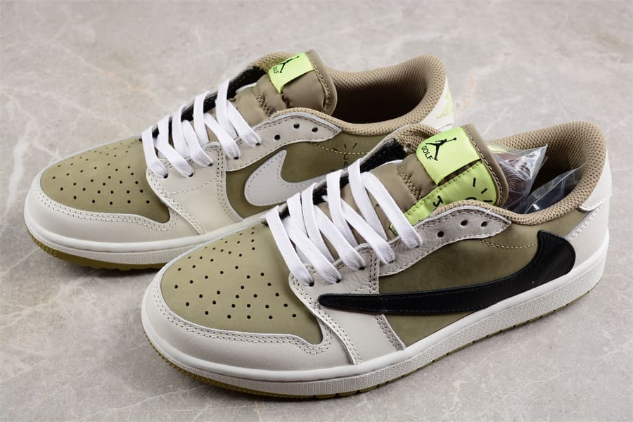 Tênis Air Jordan 1 x Travis Scott Low Golf Neutral Olive