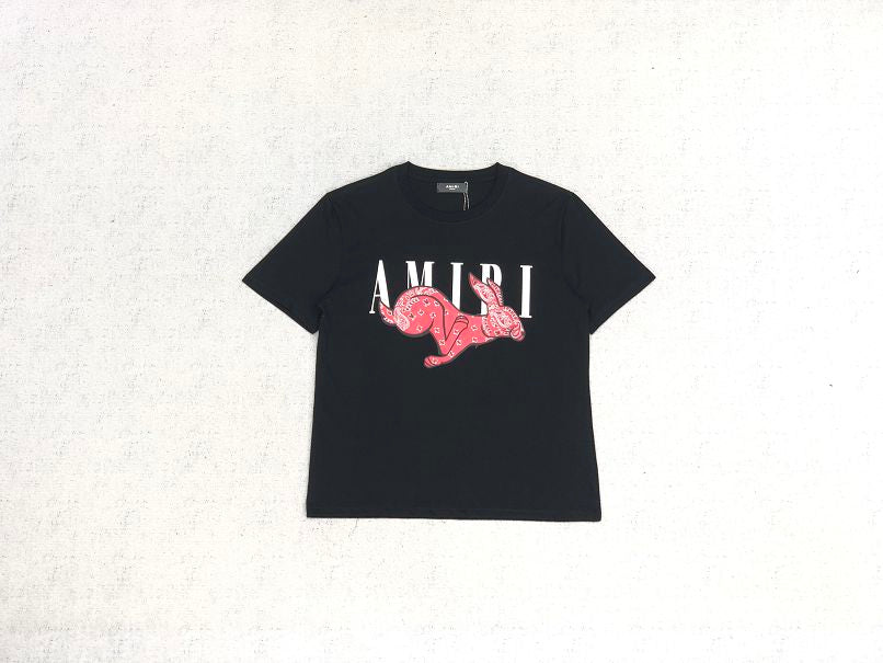 PRONTA ENTREGA - Camiseta Amiri Rabbit Logo Black