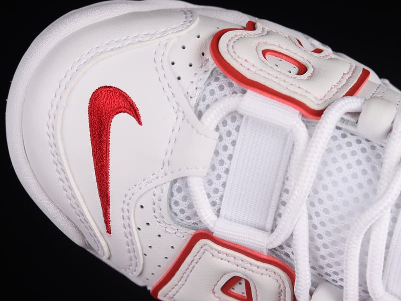 Tênis Nike Air More Uptempo White Varsity Red Outline