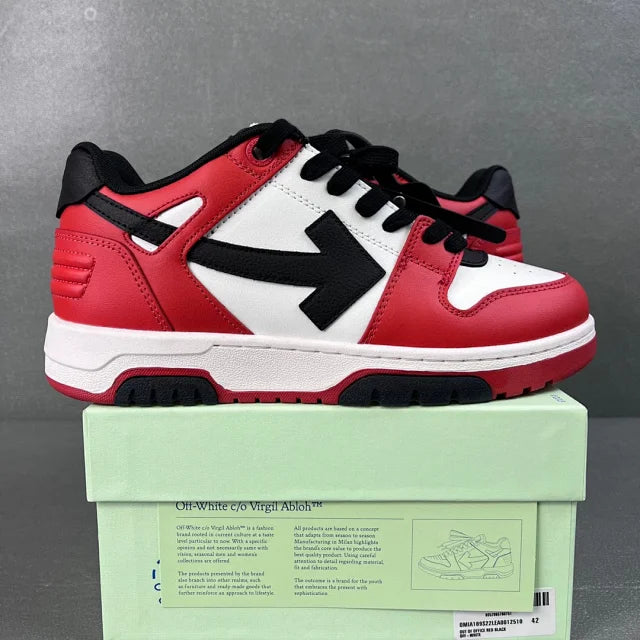 Tênis Off-White Out Of Office "OOO" Black White Red