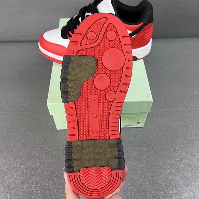 Tênis Off-White Out Of Office "OOO" Black White Red