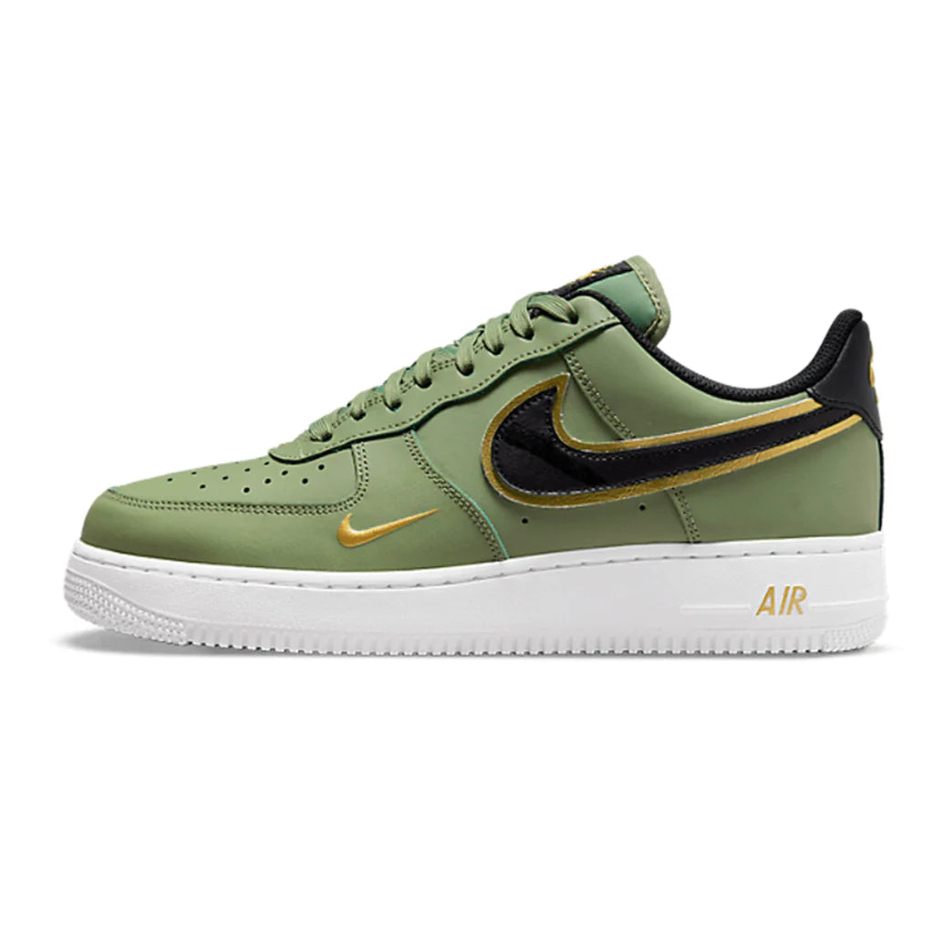 Tênis Nike Air Force 1 o Double Swoosh Olive Gold Black