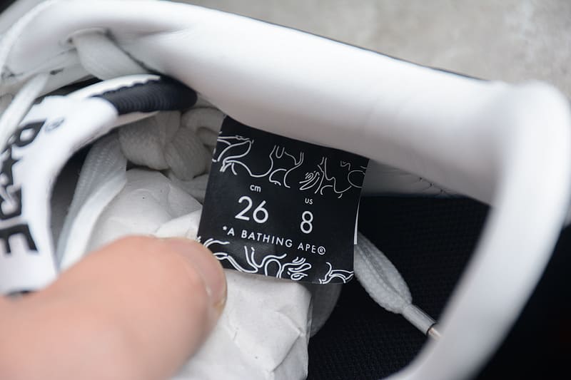 Tênis A Bathing Ape Bape Sta Low Black White