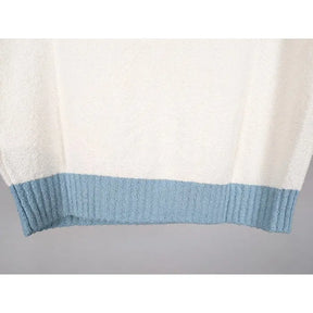 PRONTA ENTREGA - Polo Casablanca Raglan Boucle Branca e Azul