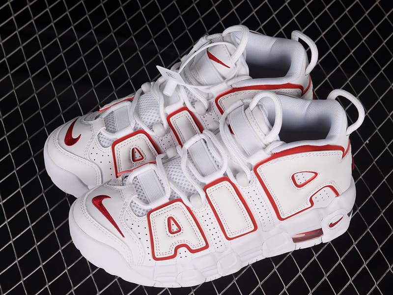Tênis Nike Air More Uptempo White Varsity Red Outline