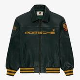 Jaqueta Aimé Leon Dore x Porsche 993 Turbo Racing Green 100% Couro