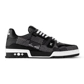Tênis Louis Vuitton LV Trainer Black Damier 3D Denim