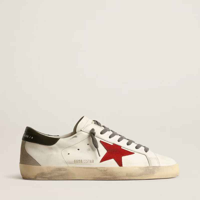 Tênis Golden Goose Super-Star White Red