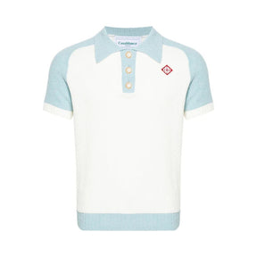 PRONTA ENTREGA - Polo Casablanca Raglan Boucle Branca e Azul