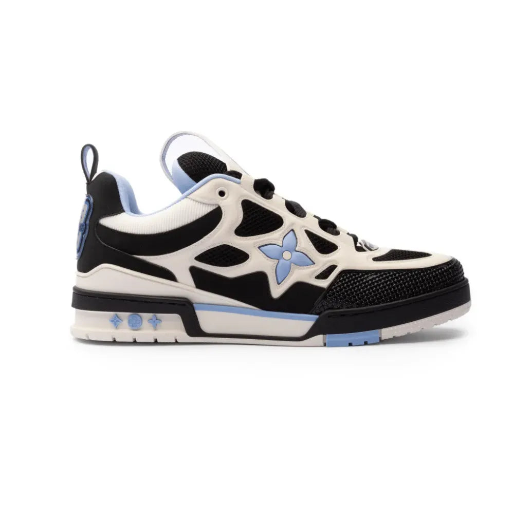 Tênis Louis Vuitton LV Skate Black White Light Blue