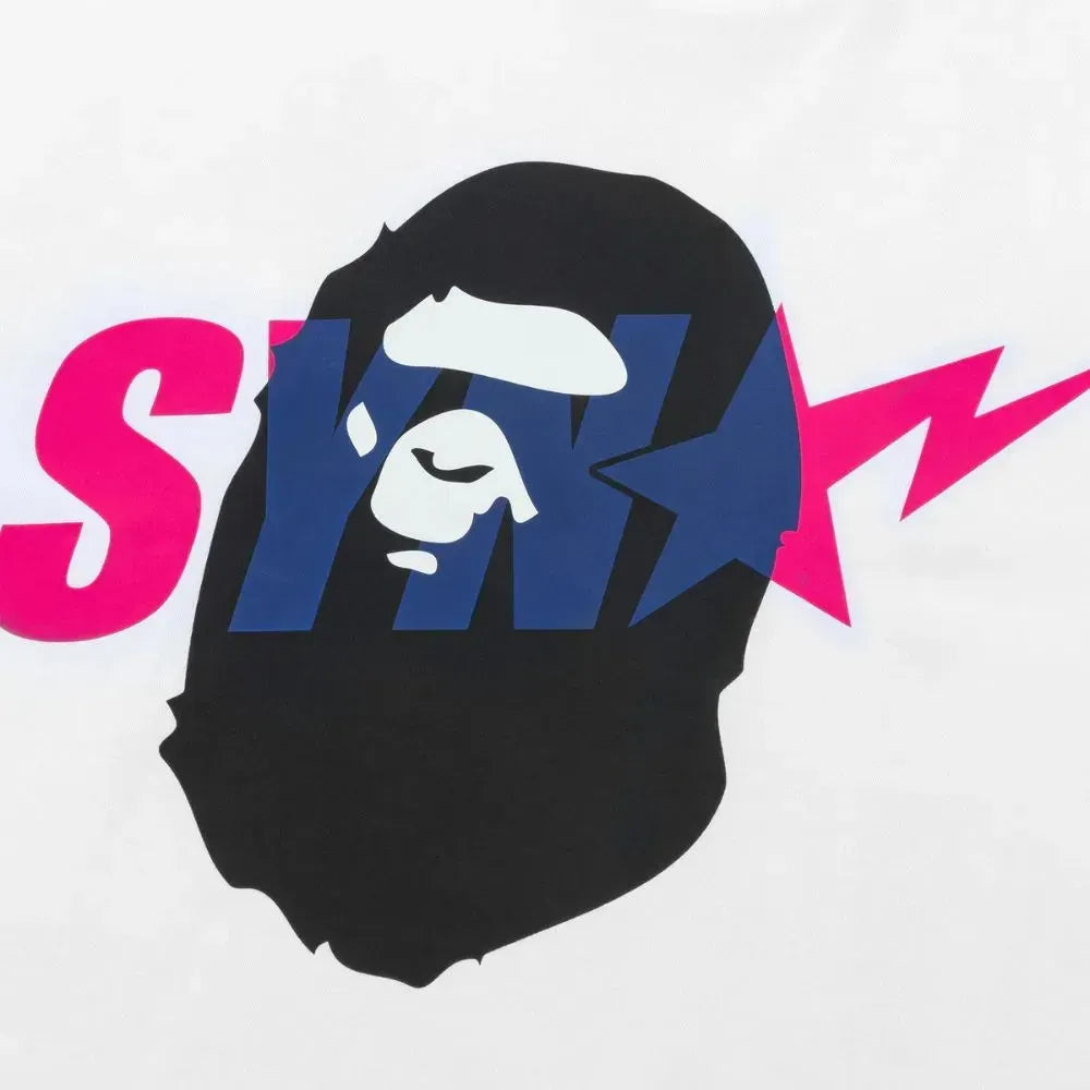 Camiseta BAPE x Syna by Central Cee Ape Head White