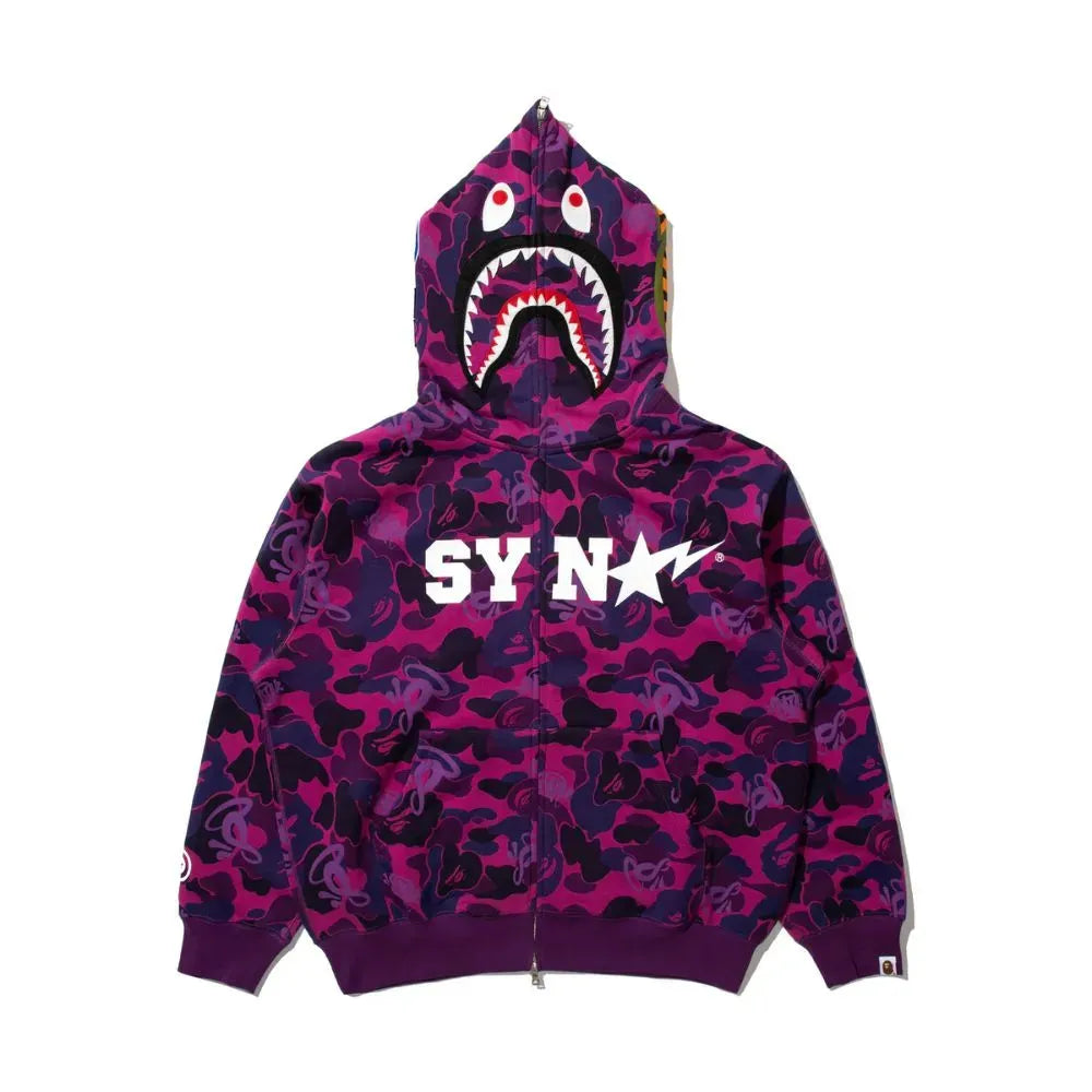 Conjunto BAPE x SYNA By Central Cee x Spotfy Shark Camo Purple