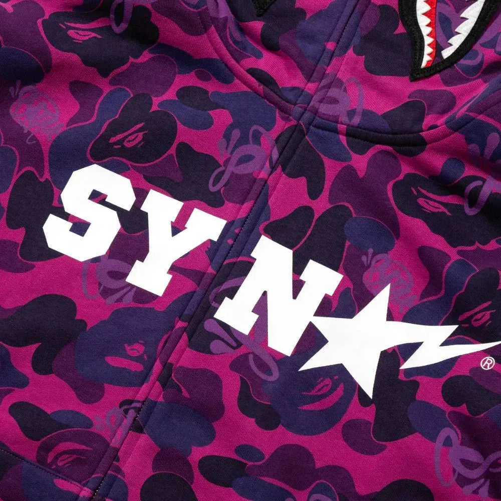 Conjunto BAPE x SYNA By Central Cee x Spotfy Shark Camo Purple