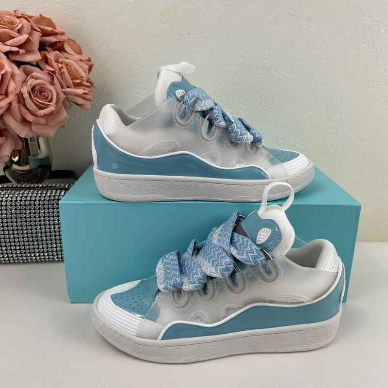 Tênis Lanvin Curb White Light Blue