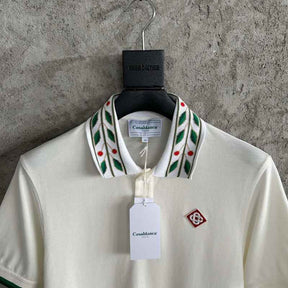 Camiseta Polo Casablanca Classic Laurel Branca