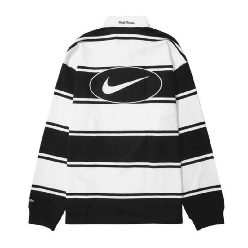 Camisa Nike x Supreme Stripe Rugby Preta/Branca