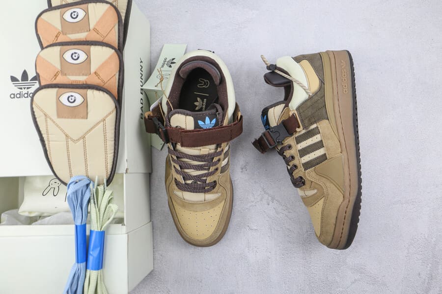 Tênis Adidas Bad Bunny x Forum Buckle Low Café