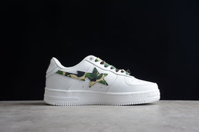 Tênis A Bathing Ape Bape Sta Low White ABC Camo Green
