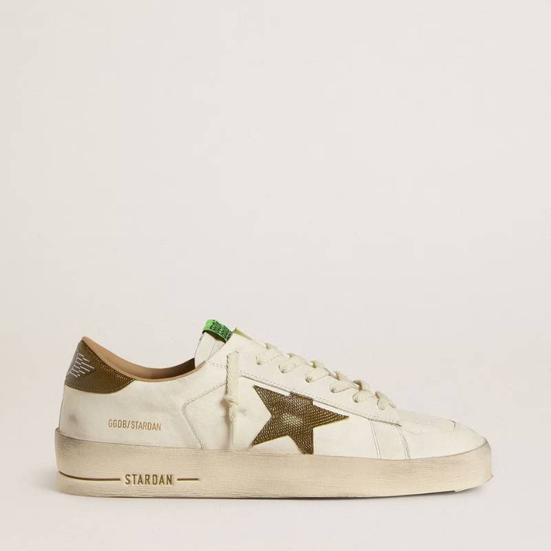 Tênis Golden Goose Stardan Canvas White khaki