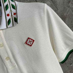 Camiseta Polo Casablanca Classic Laurel Branca