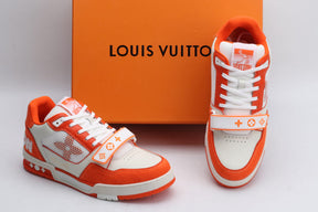 Tênis Louis Vuitton Trainer Monogram Denim Orange