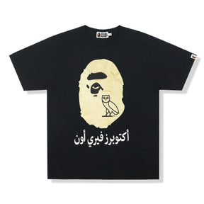 Camiseta BAPE x OVO Ape Head Black Gold