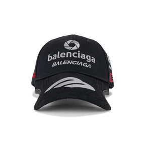 Boné Balenciaga Racer Cotton Drill Black