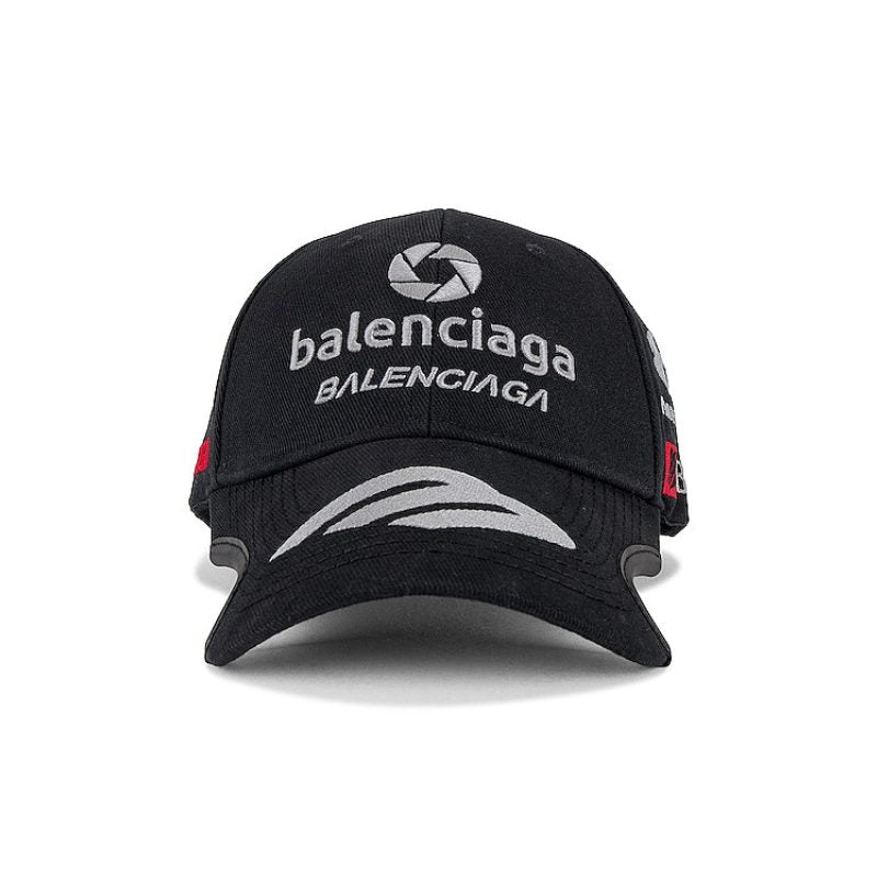 Boné Balenciaga Racer Cotton Drill Black