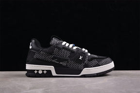 Tênis Louis Vuitton LV Trainer Black Damier 3D Denim