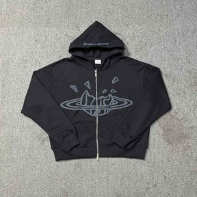 Moletom Broken Planet Zip Up Black