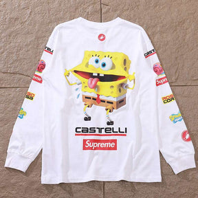 Camisa Supreme Castelli Racing x Bob Esponja Branca