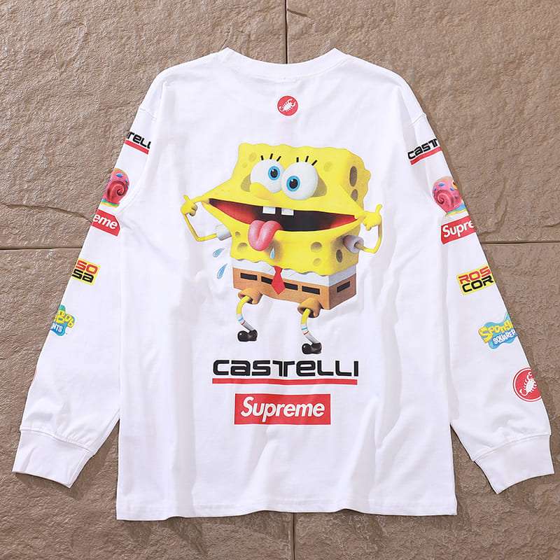 Camisa Supreme Castelli Racing x Bob Esponja Branca