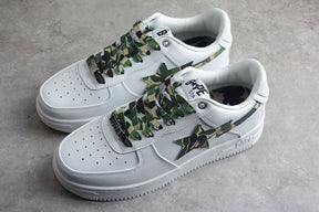 Tênis A Bathing Ape Bape Sta Low White ABC Camo Green
